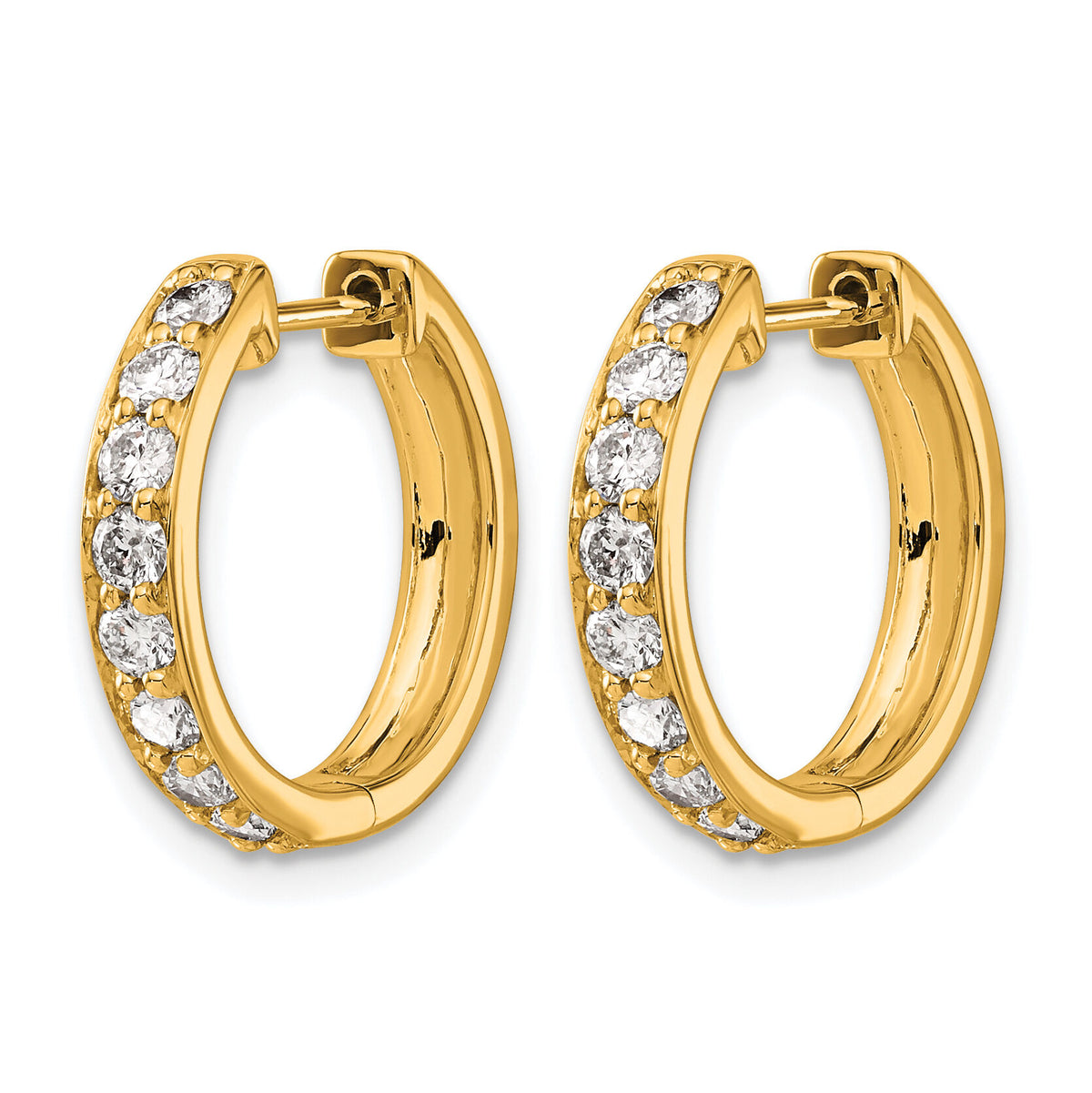 14k Diamond Hinged Hoop Earrings-EM4264-080-YA