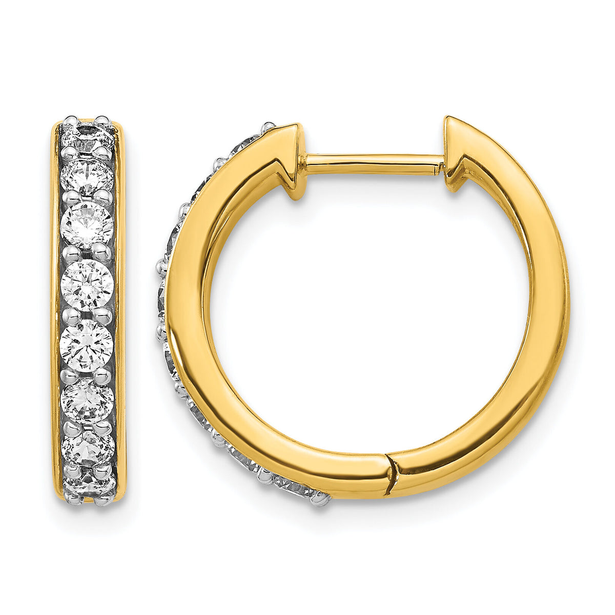 14k Diamond Hinged Hoop Earrings-EM4264-080-YA