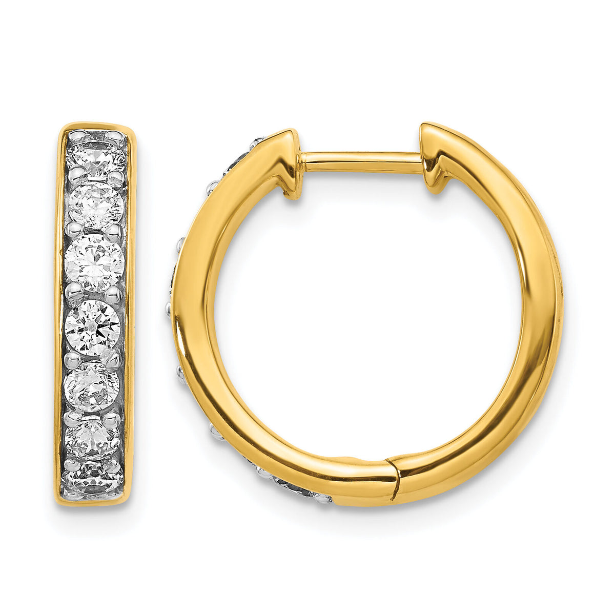 14k Diamond Hinged Hoop Earrings-EM4264-100-YA