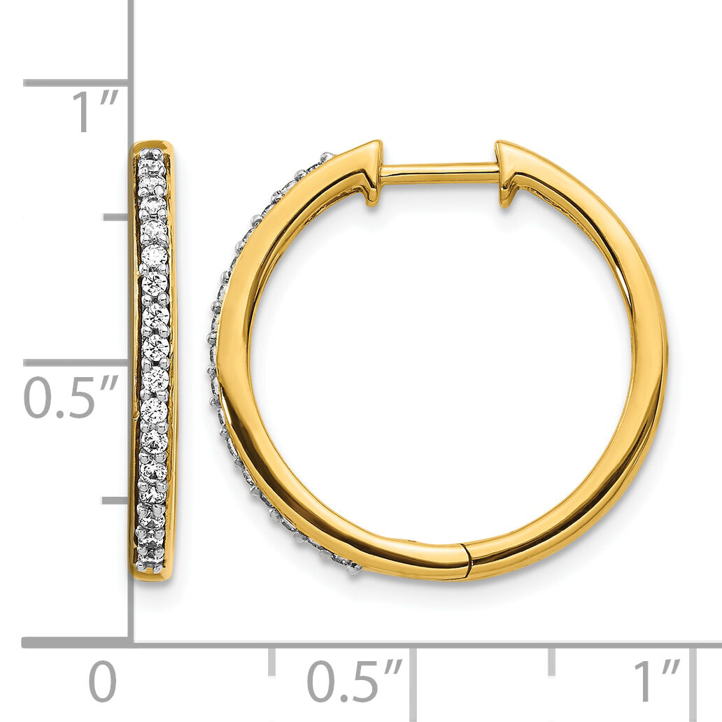 14k Diamond Hinged Hoop Earrings-EM4265-025-YA