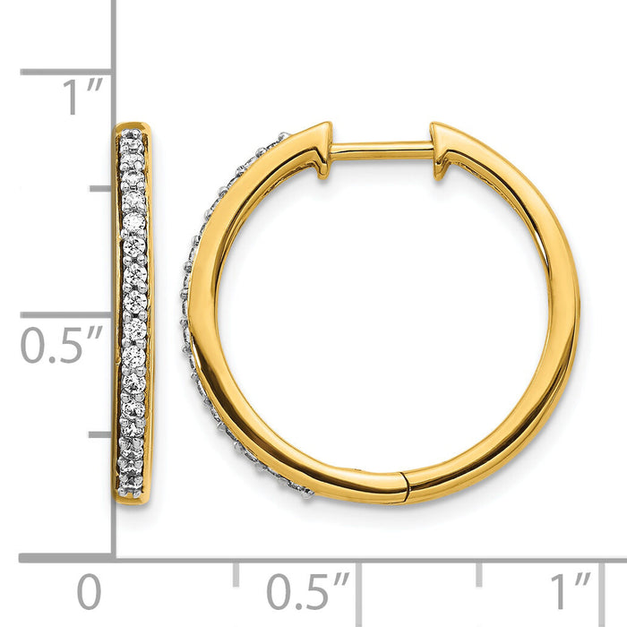 14k Diamond Hinged Hoop Earrings-EM4265-025-YA