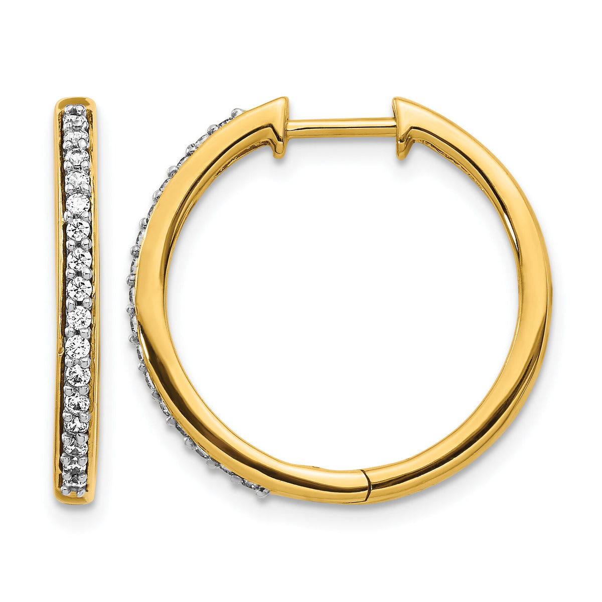 14k Diamond Hinged Hoop Earrings-EM4265-025-YA