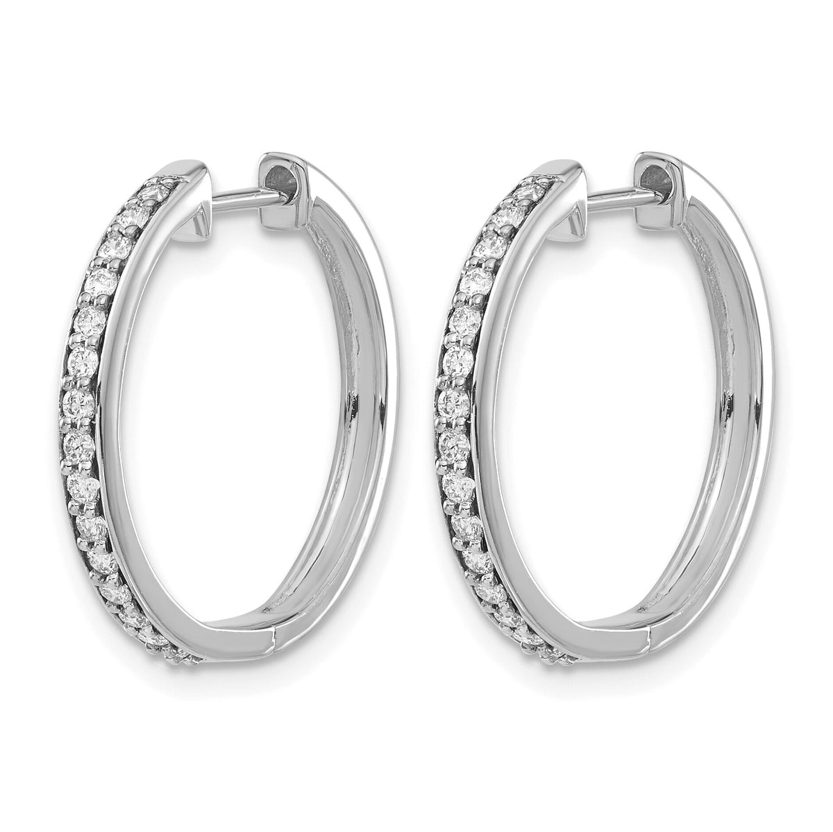 14k White Gold Diamond Hinged Hoop Earrings-EM4265-033-WA