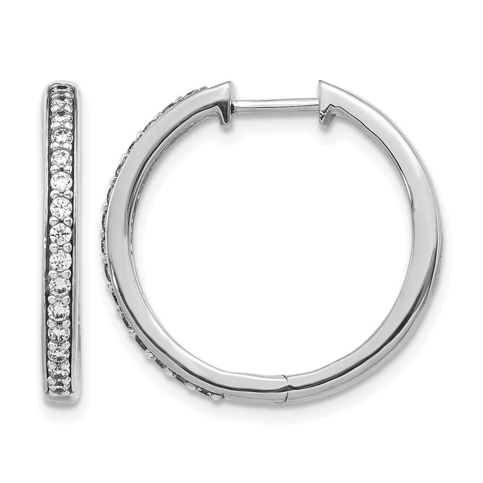 14k White Gold Diamond Hinged Hoop Earrings-EM4265-033-WA