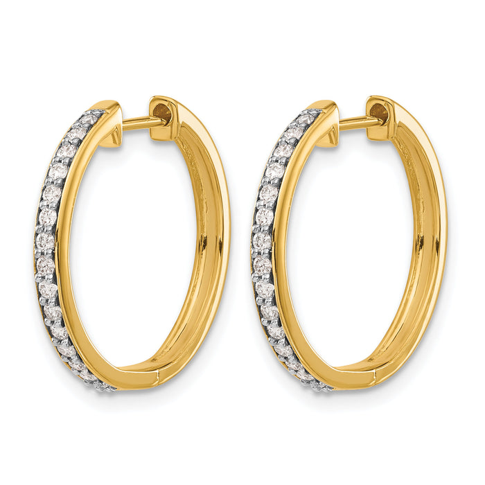 14k Diamond Hinged Hoop Earrings-EM4265-033-YA