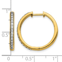 14k Diamond Hinged Hoop Earrings-EM4265-033-YA