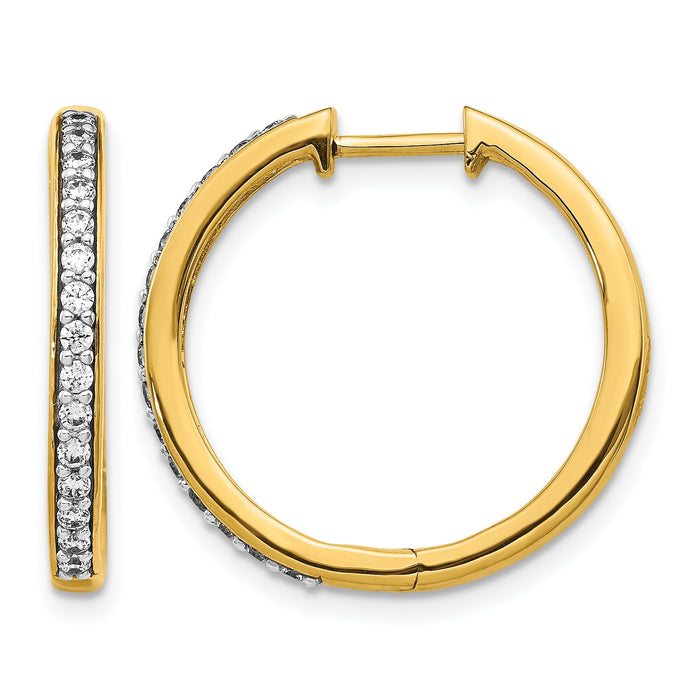 14k Diamond Hinged Hoop Earrings-EM4265-033-YA