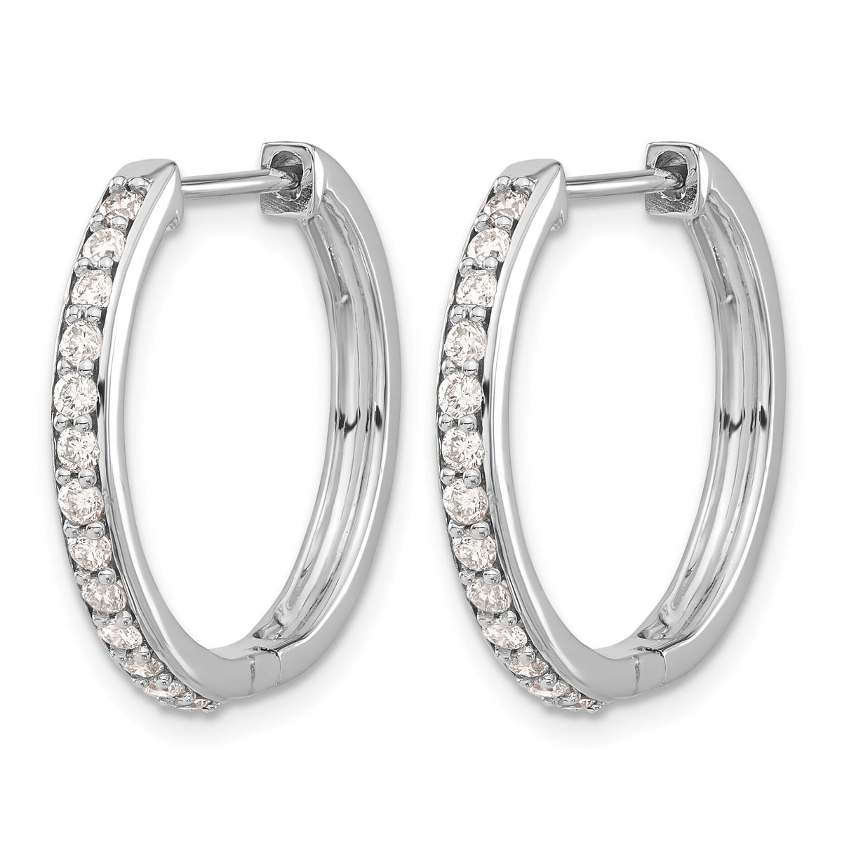 14k White Gold Diamond Hinged Hoop Earrings-EM4265-060-WA