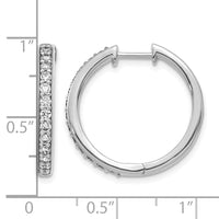 14k White Gold Diamond Hinged Hoop Earrings-EM4265-060-WA