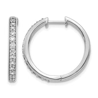 14k White Gold Diamond Hinged Hoop Earrings-EM4265-060-WA