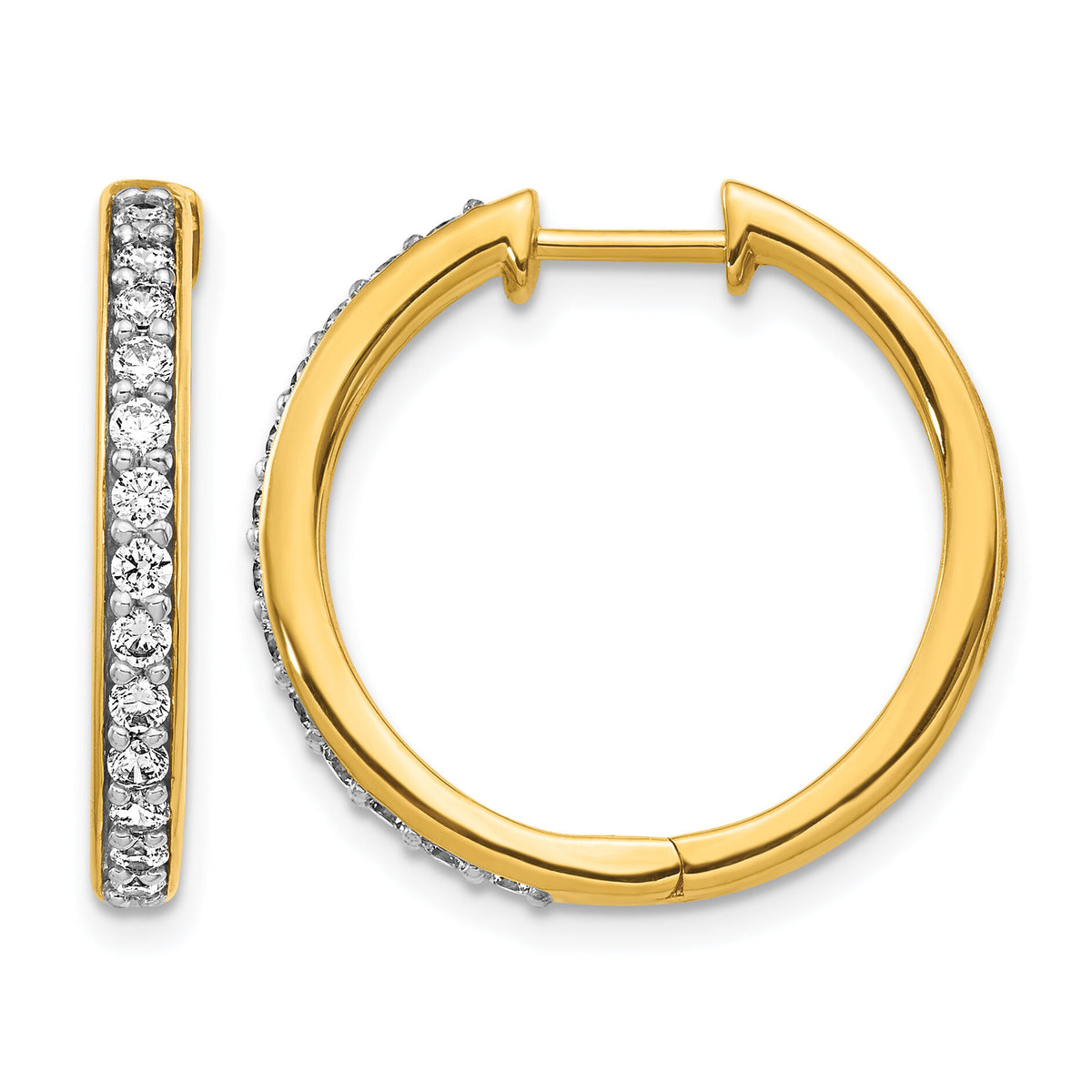 14k Diamond Hinged Hoop Earrings-EM4265-060-YA