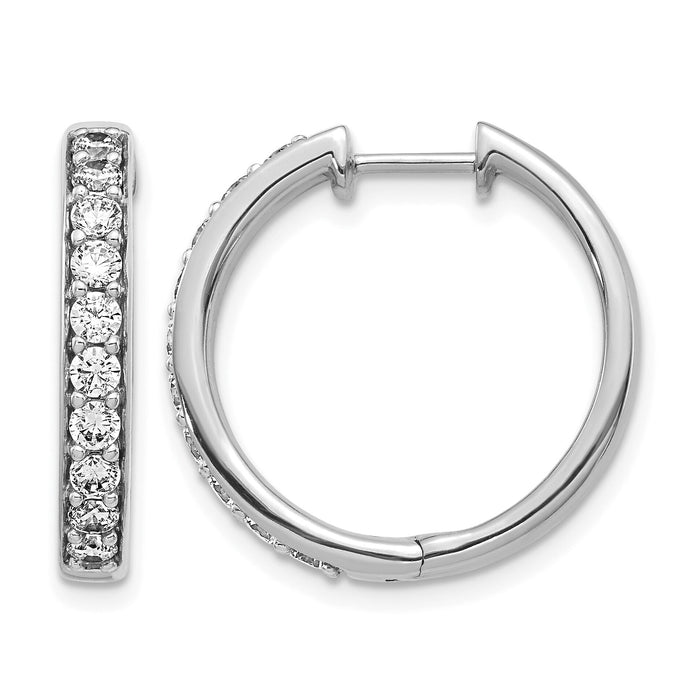14k White Gold Diamond Hinged Hoop Earrings-EM4265-100-WA