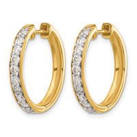 14k Diamond Hinged Hoop Earrings-EM4265-100-YA