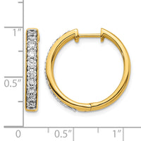 14k Diamond Hinged Hoop Earrings-EM4265-100-YA