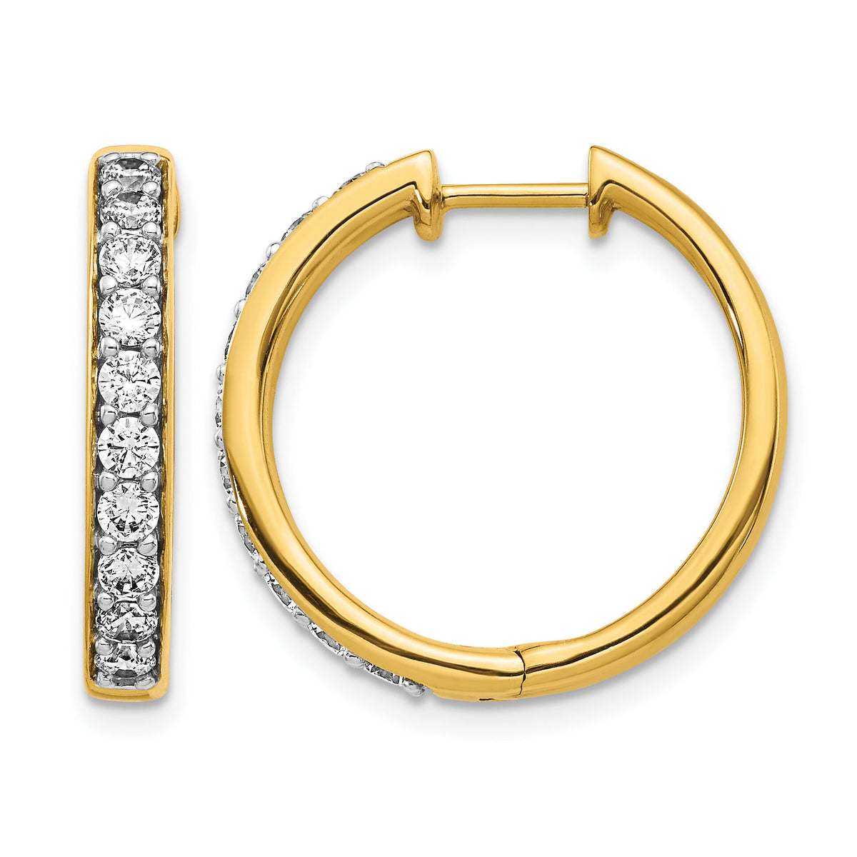 14k Diamond Hinged Hoop Earrings-EM4265-100-YA