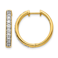 14k Diamond Hinged Hoop Earrings-EM4265-100-YA