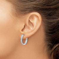 14k White Gold Diamond Hinged Hoop Earrings-EM4265-125-WA