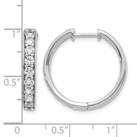 14k White Gold Diamond Hinged Hoop Earrings-EM4265-125-WA