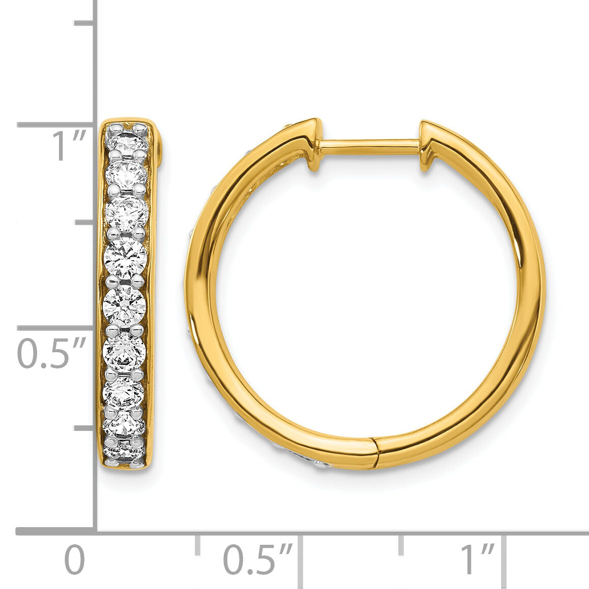 14k Diamond Hinged Hoop Earrings-EM4265-125-YA