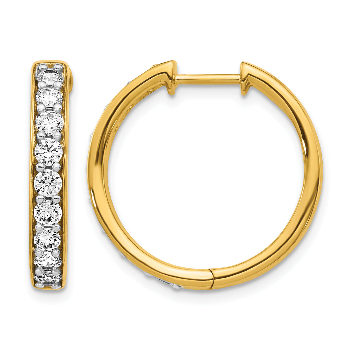 14k Diamond Hinged Hoop Earrings-EM4265-125-YA