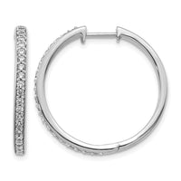 14k White Gold Diamond Hinged Hoop Earrings-EM4266-050-WA