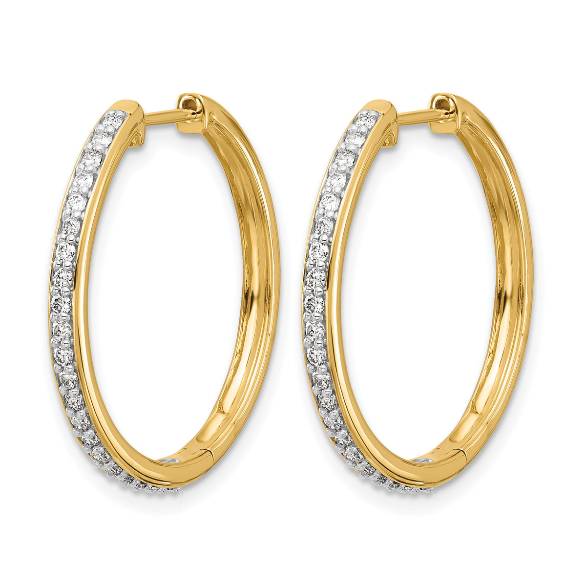 14k Diamond Hinged Hoop Earrings-EM4266-050-YA