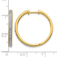 14k Diamond Hinged Hoop Earrings-EM4266-050-YA