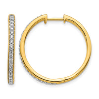 14k Diamond Hinged Hoop Earrings-EM4266-050-YA