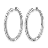 14k White Gold Diamond Hinged Hoop Earrings-EM4267-050-WA