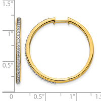 14k Diamond Hinged Hoop Earrings-EM4267-050-YA