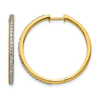 14k Diamond Hinged Hoop Earrings-EM4267-050-YA