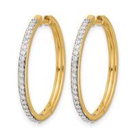 14k Diamond Hinged Hoop Earrings-EM4267-075-YA