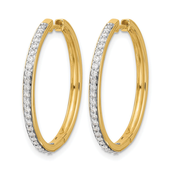 14k Diamond Hinged Hoop Earrings-EM4267-075-YA
