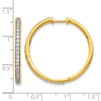 14k Diamond Hinged Hoop Earrings-EM4267-075-YA