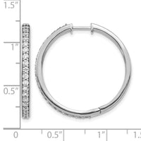 14k White Gold Diamond Hinged Hoop Earrings-EM4267-100-WA