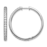 14k White Gold Diamond Hinged Hoop Earrings-EM4267-100-WA