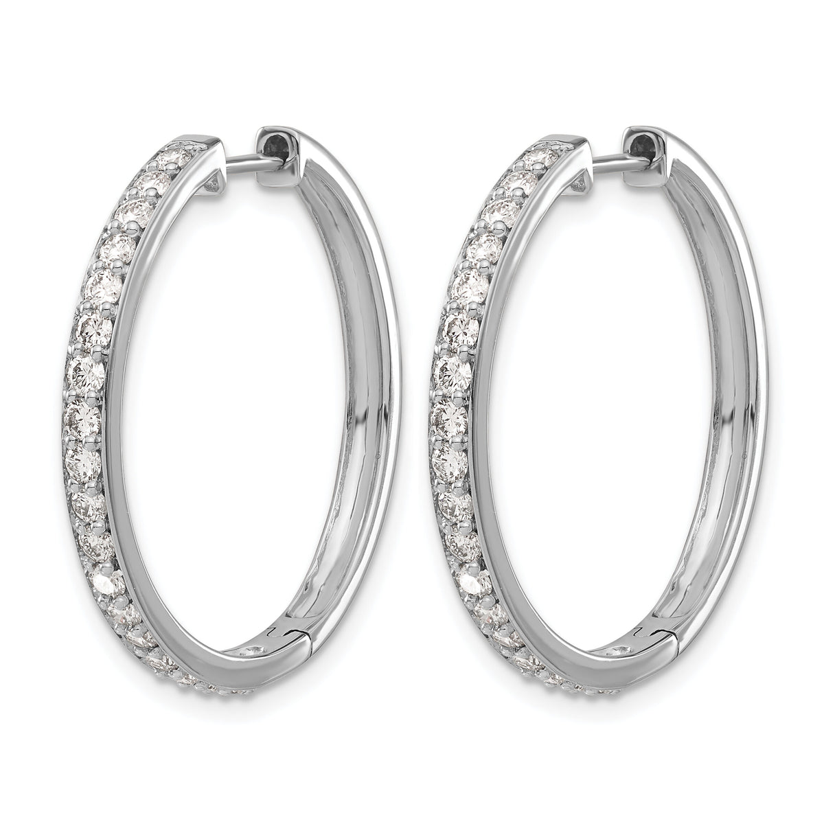 14k White Gold Diamond Hinged Hoop Earrings-EM4267-125-WA