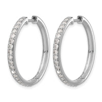14k White Gold Diamond Hinged Hoop Earrings-EM4267-125-WA