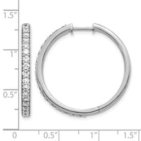 14k White Gold Diamond Hinged Hoop Earrings-EM4267-125-WA