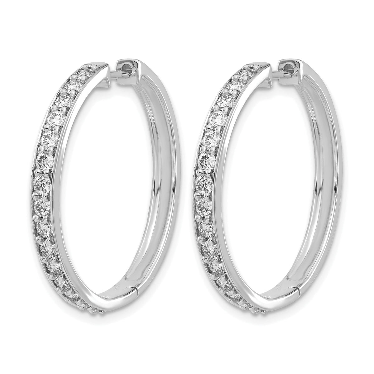 14k White Gold Diamond Hinged Hoop Earrings-EM4267-150-WA