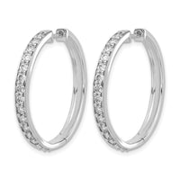 14k White Gold Diamond Hinged Hoop Earrings-EM4267-150-WA