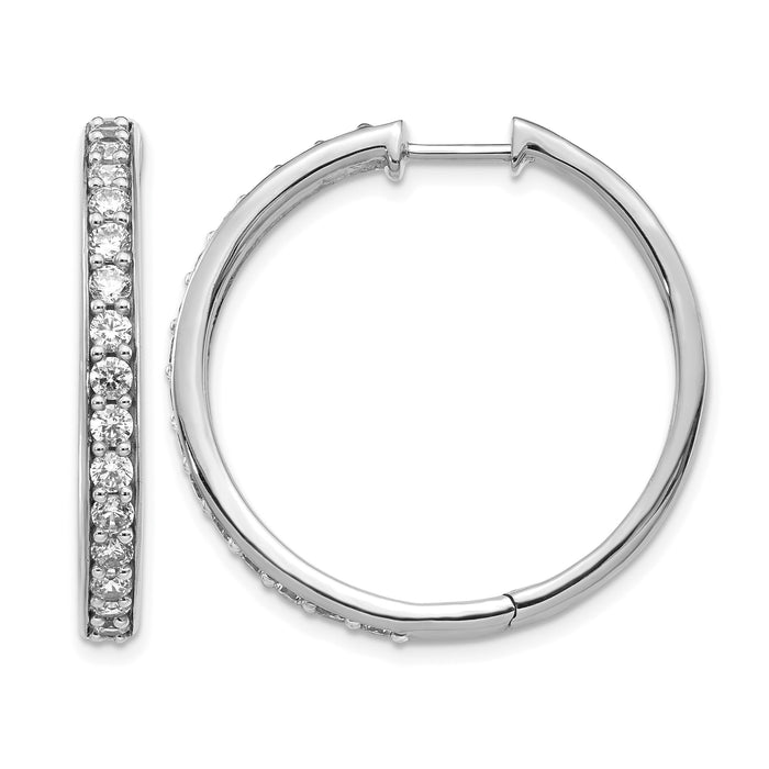 14k White Gold Diamond Hinged Hoop Earrings-EM4267-150-WA