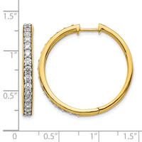 14k Diamond Hinged Hoop Earrings-EM4267-150-YA