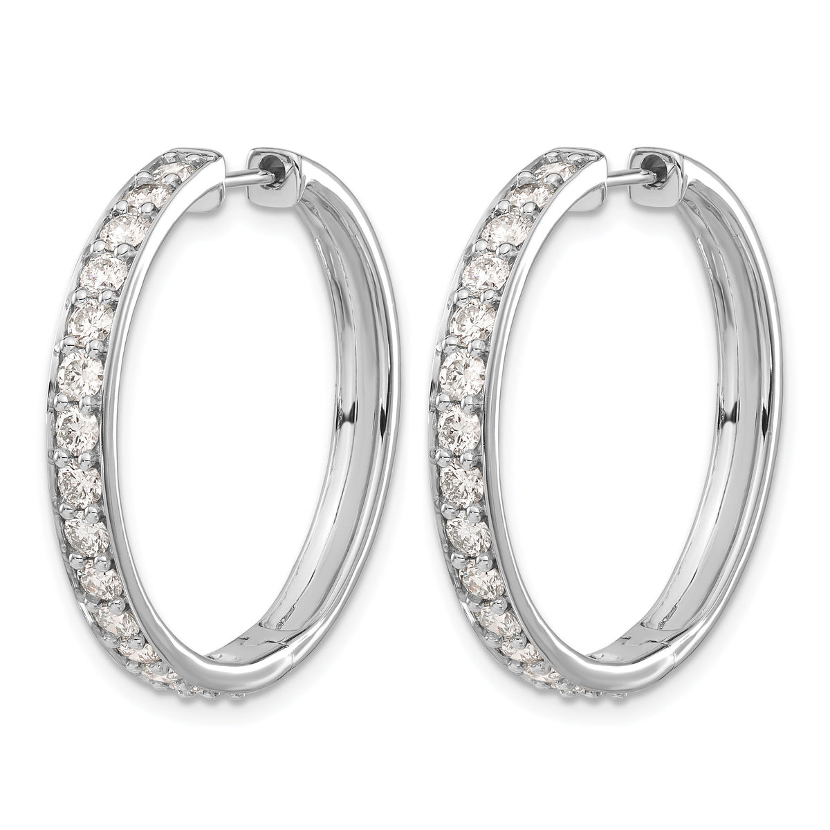 14k White Gold Diamond Hinged Hoop Earrings-EM4267-200-WA