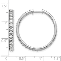 14k White Gold Diamond Hinged Hoop Earrings-EM4267-200-WA