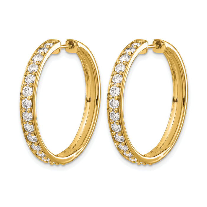 14k Diamond Hinged Hoop Earrings-EM4267-200-YA
