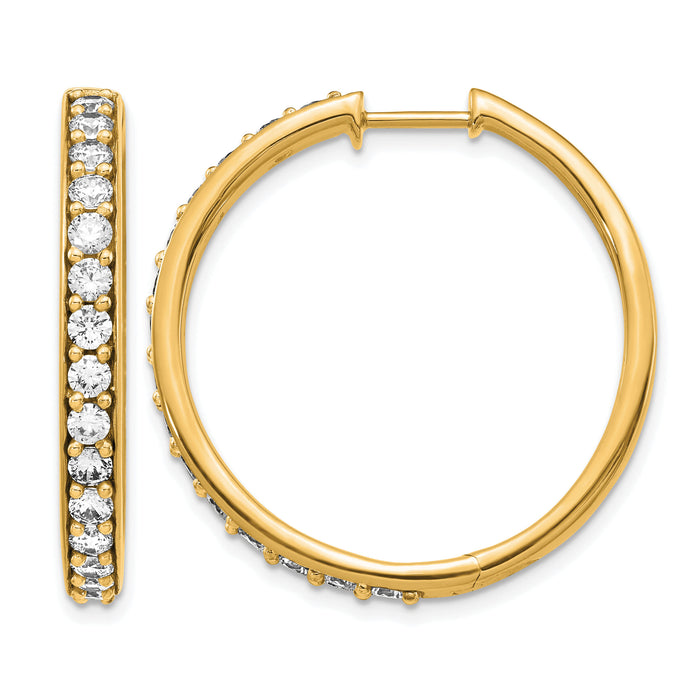 14k Diamond Hinged Hoop Earrings-EM4267-200-YA