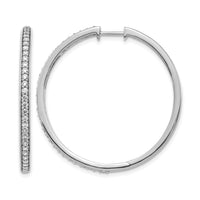 14k White Gold Diamond Hinged Hoop Earrings-EM4268-075-WA