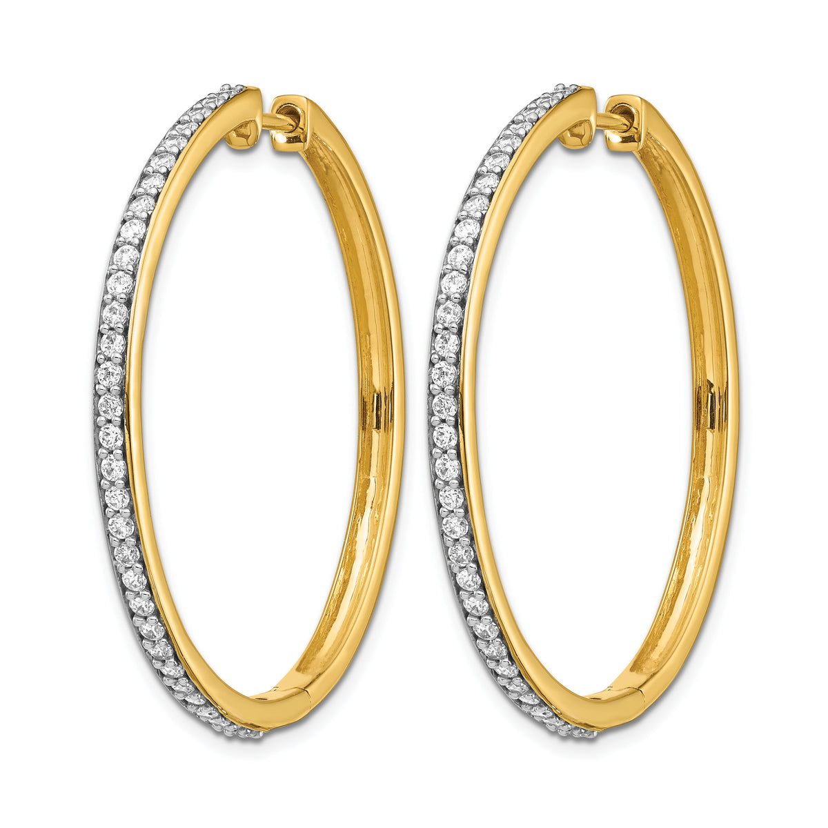 14k Diamond Hinged Hoop Earrings-EM4268-075-YA