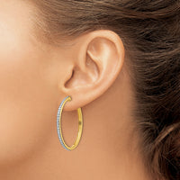 14k Diamond Hinged Hoop Earrings-EM4268-075-YA